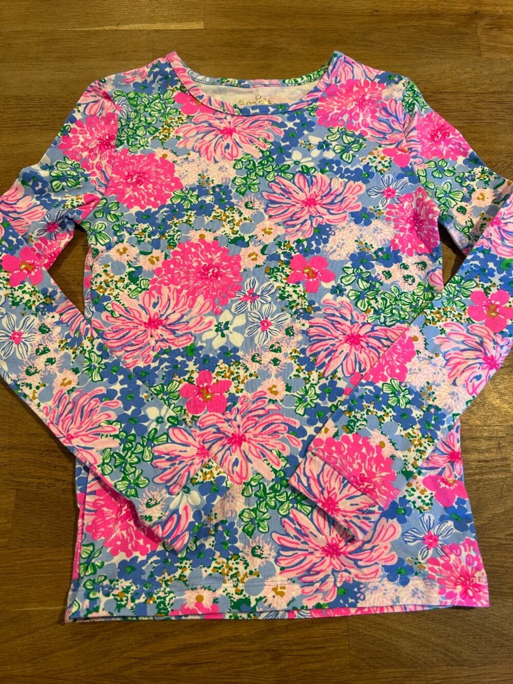 Girls LILLY PULITZER Sz 10 Multicolor Floral Pattern Long Sleeves Shirt